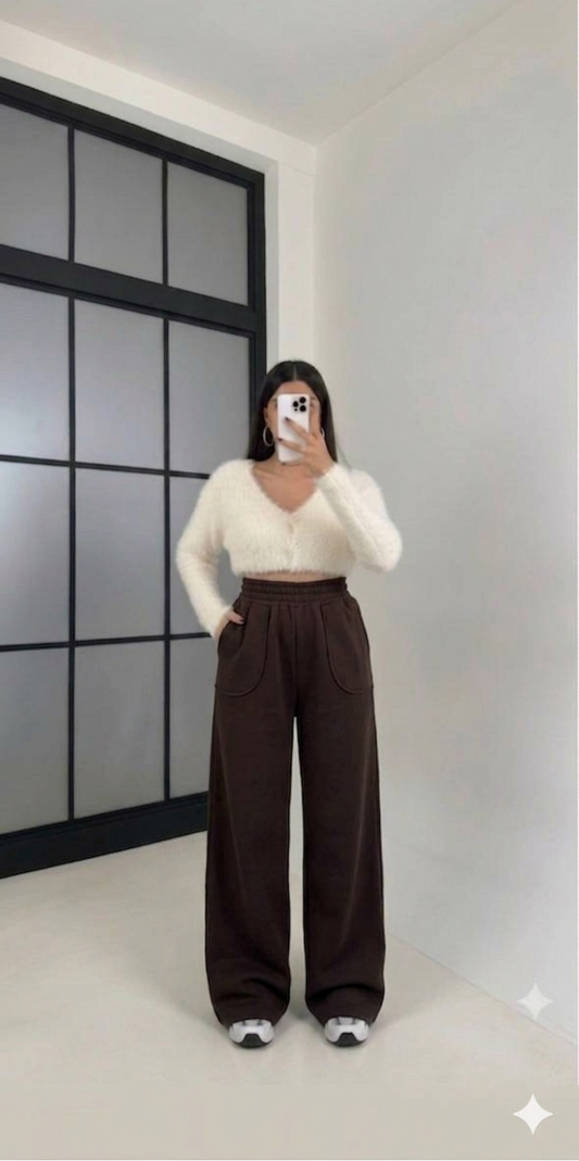 Oysho Modal Kumaş Bol Paça Yüksek Bel Palazzo Pantolon