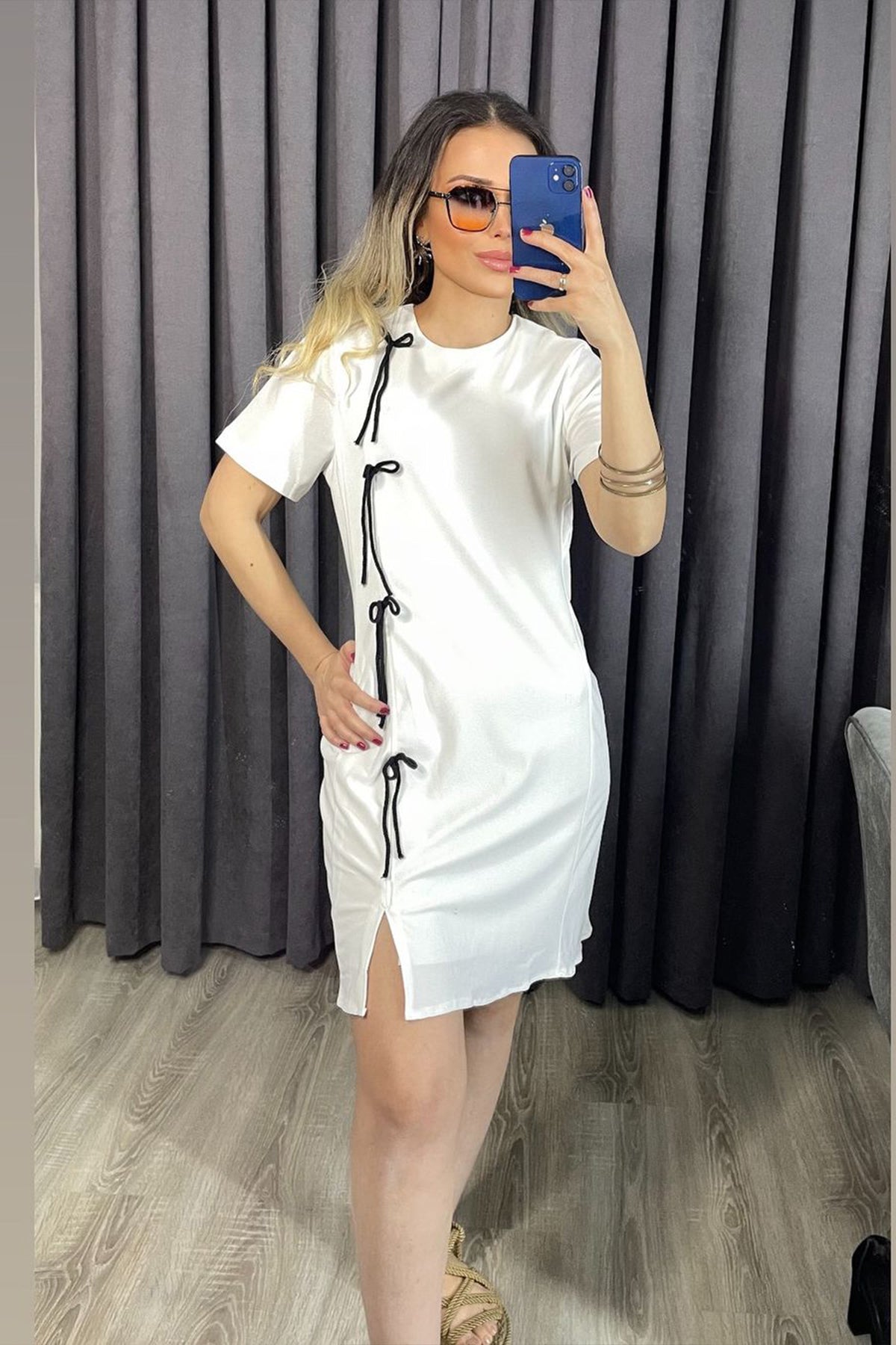 Fiyonk Detaylı Basic Elbise