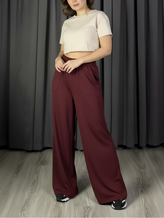 Oysho Modal Kumaş Bol Paça Yüksek Bel Palazzo Pantolon