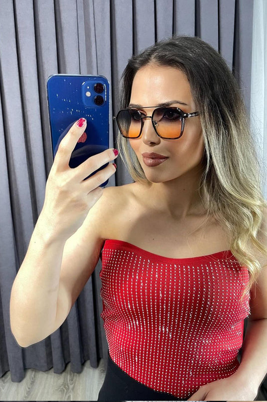 Tasarım Taş İşleme Straplez Bluz