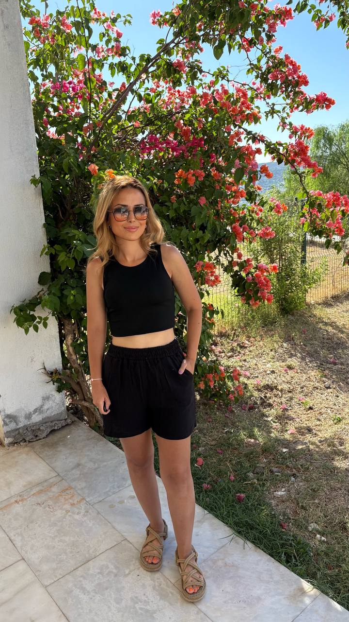 Premium Seri Müslin Kumaş Kısa Şort %100 pamuk