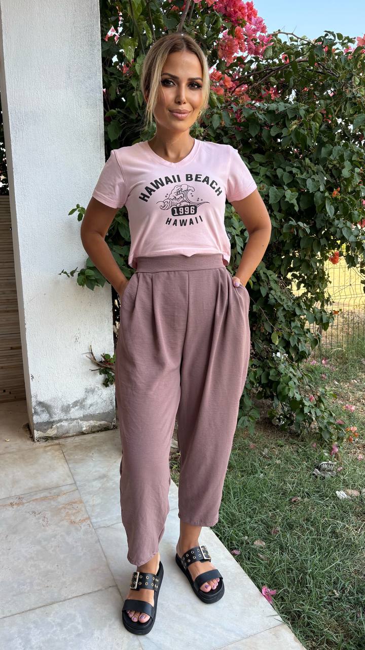 Aerobin Kumaş Harem Pantolon (Yazlık Kumaş) (GENİŞ KALIP ) Tril Trill Diz Yapmaz Ütü İstemez