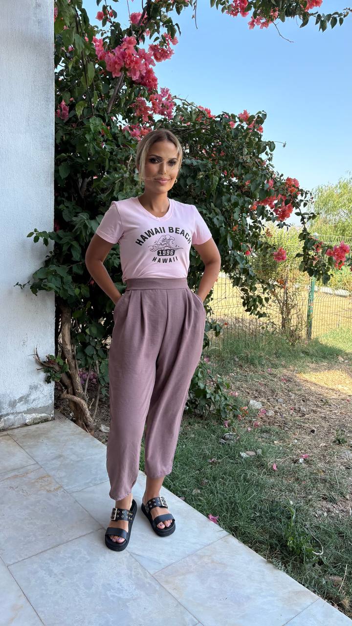Aerobin Kumaş Harem Pantolon (Yazlık Kumaş) (GENİŞ KALIP ) Tril Trill Diz Yapmaz Ütü İstemez