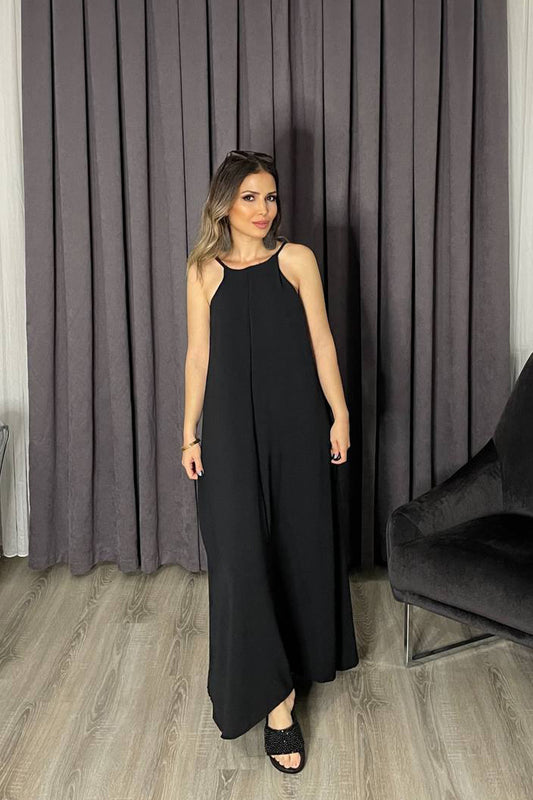 Ayarlanabilir Askılı Aerobin Kumaş Tril Tril Kloş Elbise