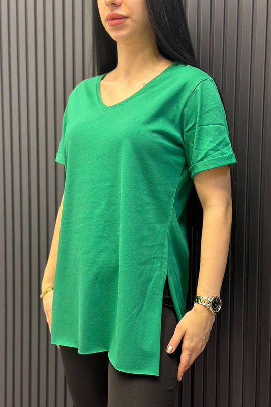 Pamuklu Süprem Kumaş Yırtmaçlı Bluz