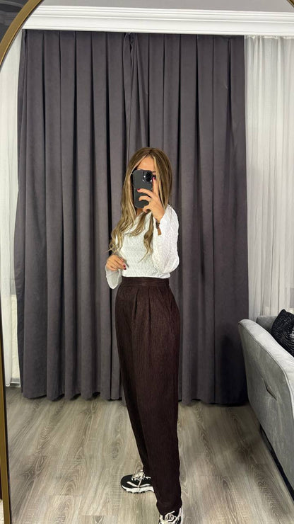 Yüksek Bel Beli Lastikli  premium kumaş harem havuç pantolon