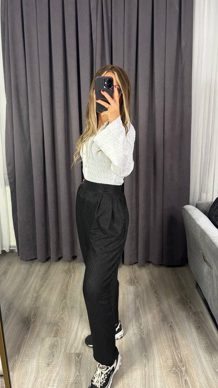 Yüksek Bel Beli Lastikli  premium kumaş harem havuç pantolon
