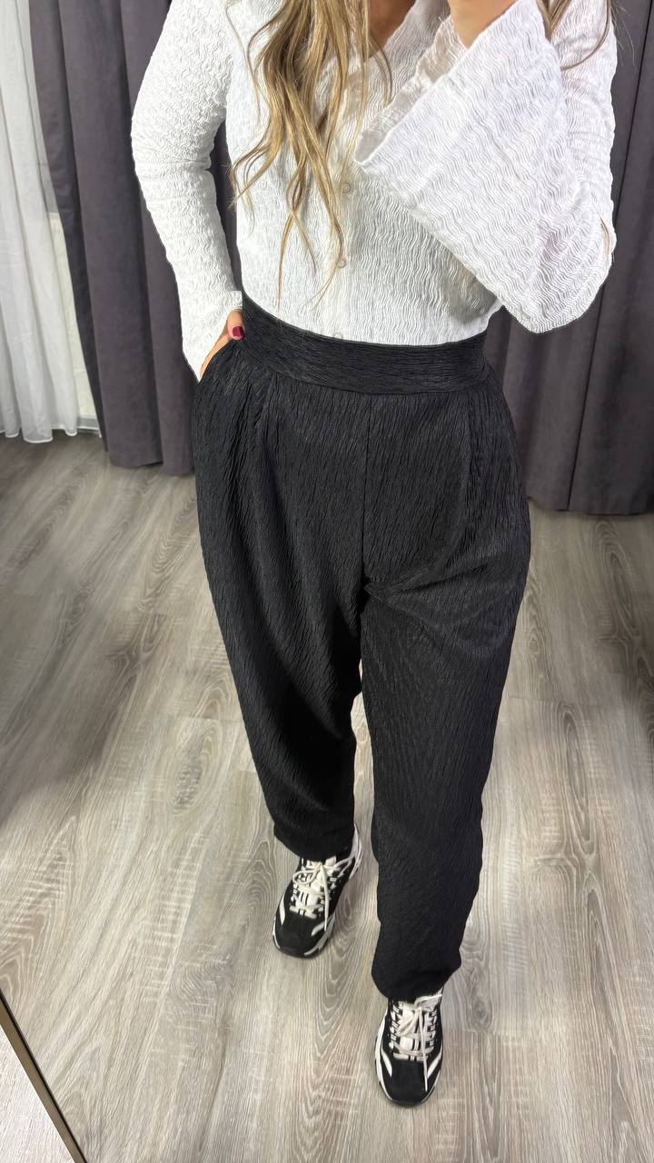 Yüksek Bel Beli Lastikli  premium kumaş harem havuç pantolon