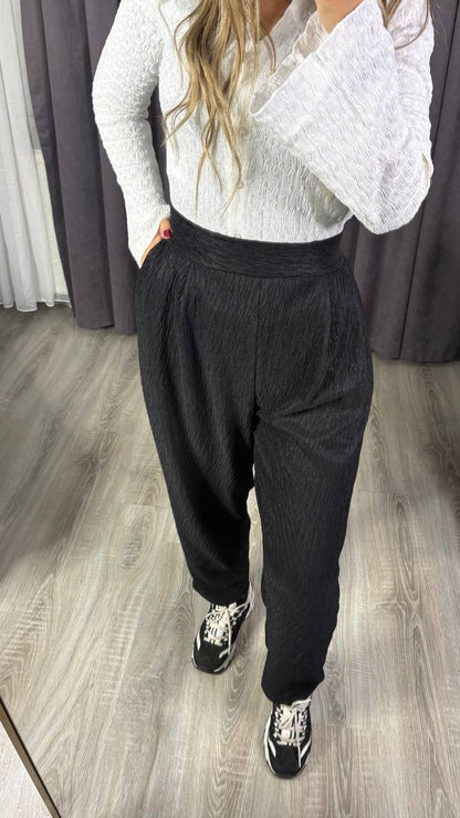 Yüksek Bel Beli Lastikli  premium kumaş harem havuç pantolon