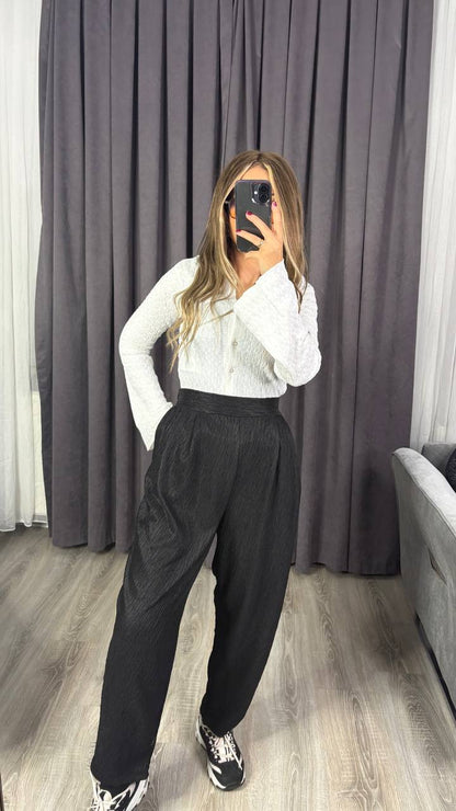 Yüksek Bel Beli Lastikli  premium kumaş harem havuç pantolon