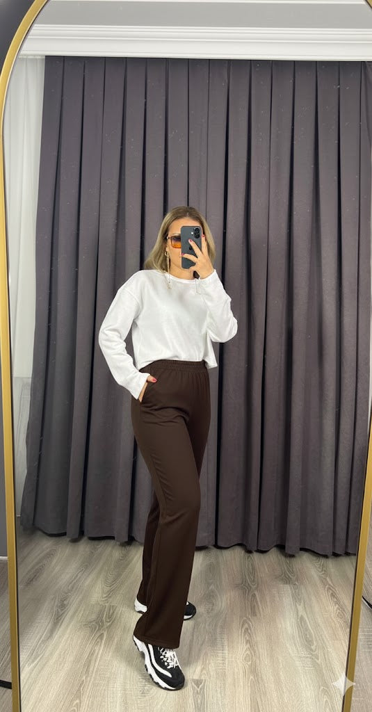 Premium Kalite Oysho Modal Kumaş Likralı Esnek Boru Paça