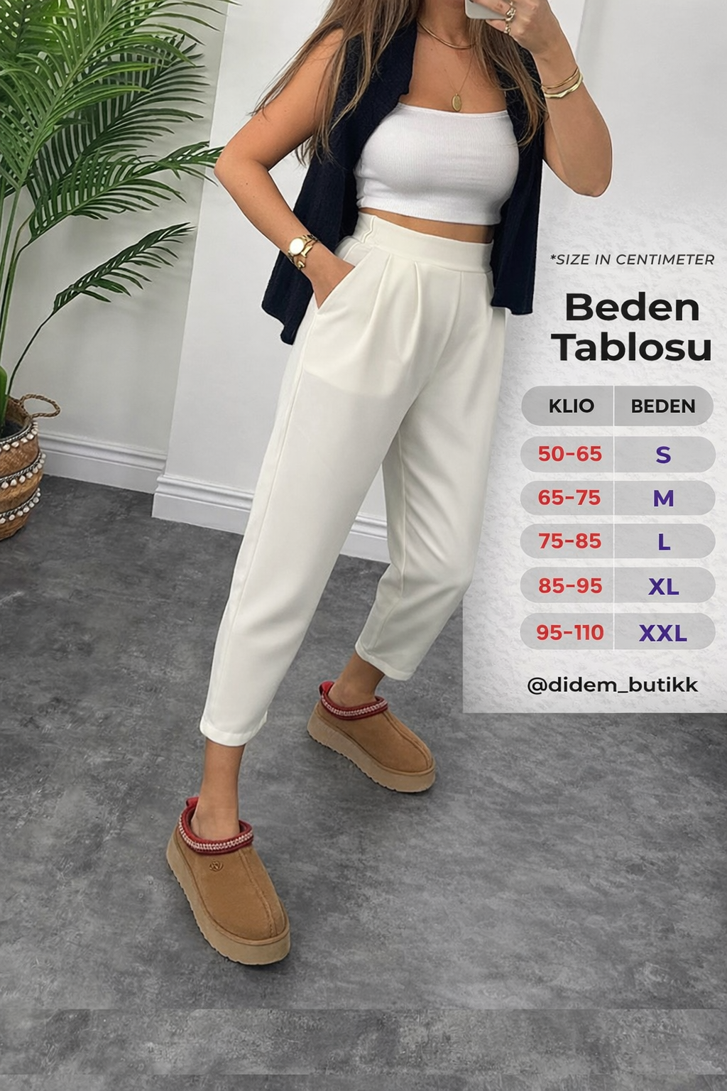 Yazlık Oysho Modal Kumaş Beli Lastikli Yüksek Bel Harem Pantolon ( Geniş Kalıp )