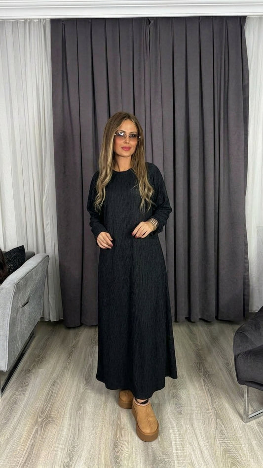 Maxi Boy Uzun Günlük Elbise Likralı Esnek