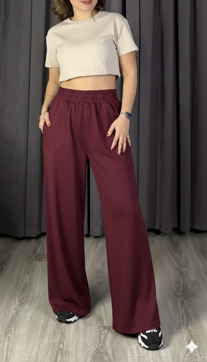 Oysho Modal Kumaş Bol Paça Yüksek Bel Palazzo Pantolon