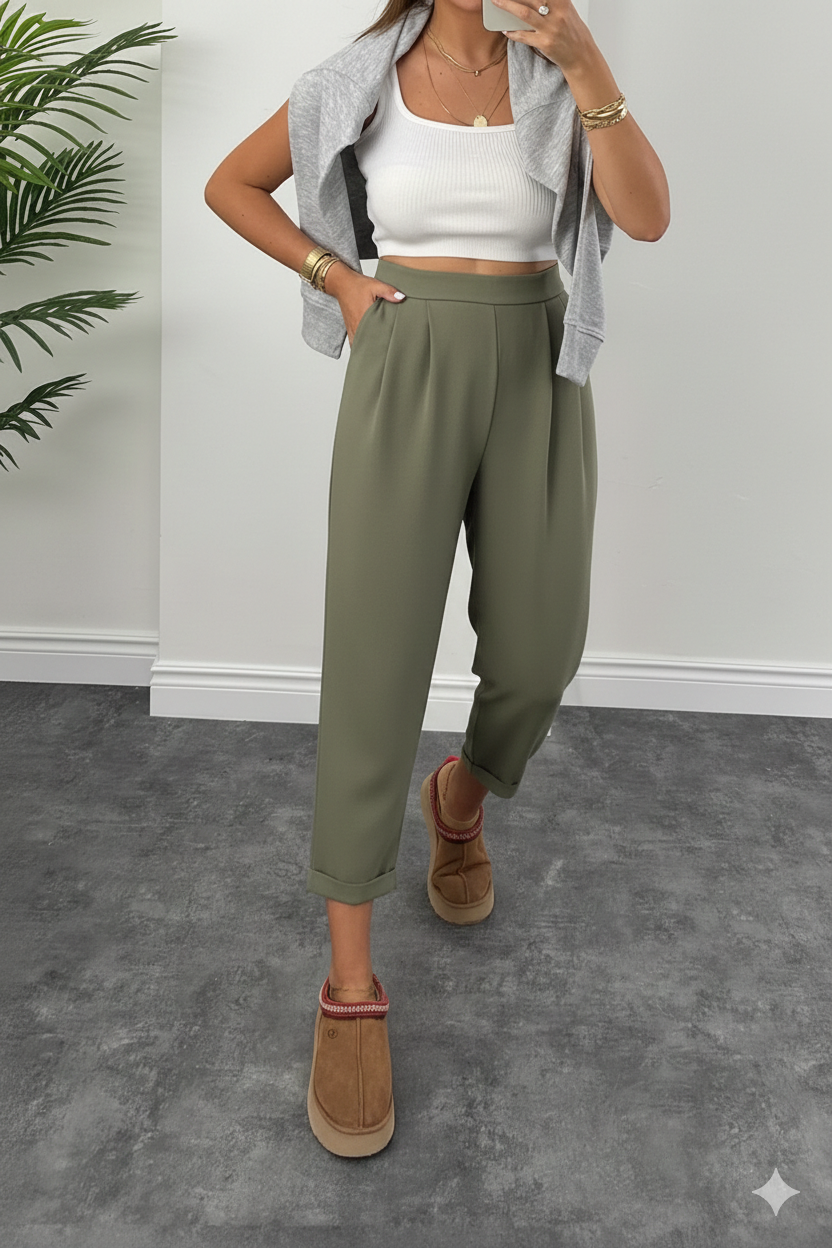 1.sınıf Kalite Oysh Modal Kumaş Beli Lastikli Yüksek Bel Harem Pantolon ( Geniş Kalıp )