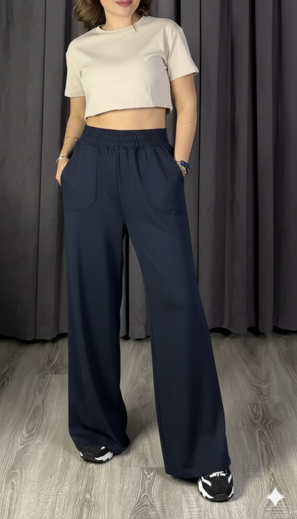 Oysho Modal Kumaş Bol Paça Yüksek Bel Palazzo Pantolon