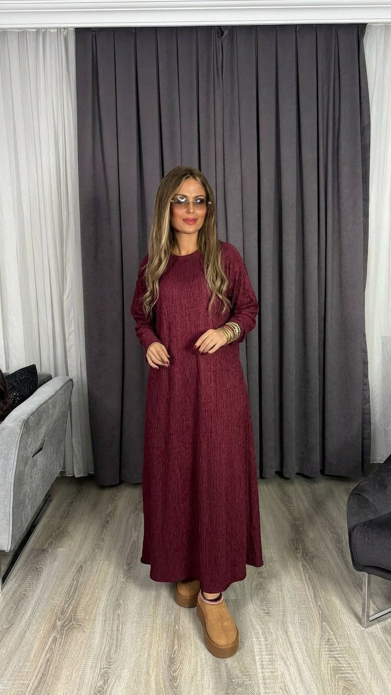 Maxi Boy Uzun Günlük Elbise Likralı Esnek