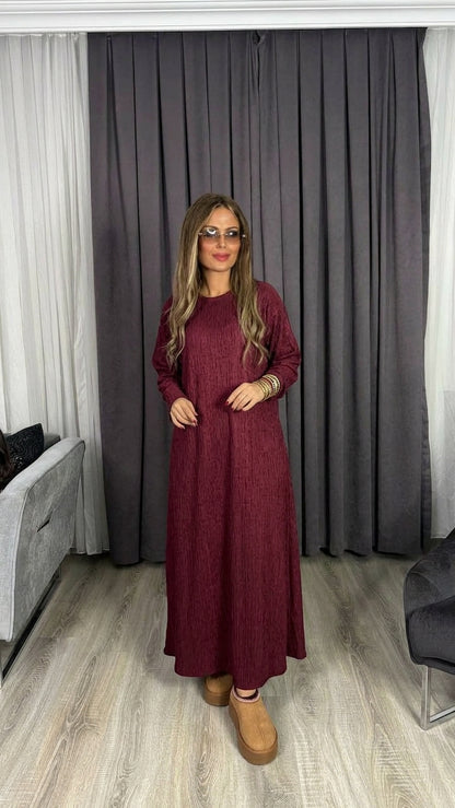 Maxi Boy Uzun Günlük Elbise Likralı Esnek
