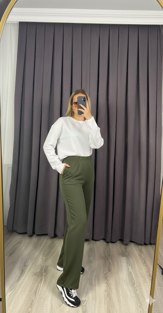 Premium Kalite Oysho Modal Kumaş Likralı Esnek Boru Paça