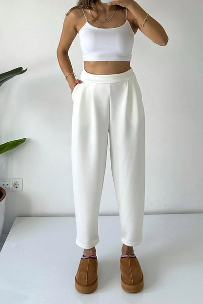 1.sınıf Kalite Oysh Modal Kumaş Beli Lastikli Yüksek Bel Harem Pantolon Kışlık ( Geniş Kalıp )