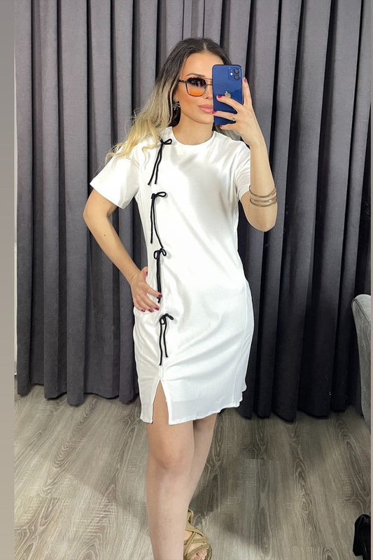 Fiyonk Detaylı Basic Elbise