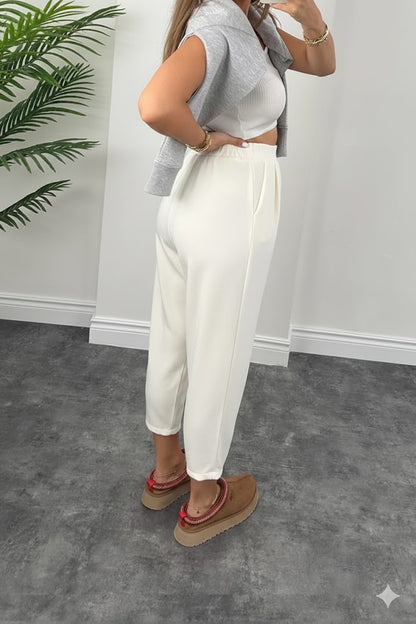 1.sınıf Kalite Oysh Modal Kumaş Beli Lastikli Yüksek Bel Harem Pantolon ( Geniş Kalıp )