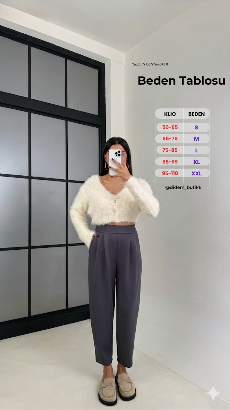 Yazlık Oysho Modal Kumaş Beli Lastikli Yüksek Bel Harem Pantolon ( Geniş Kalıp )