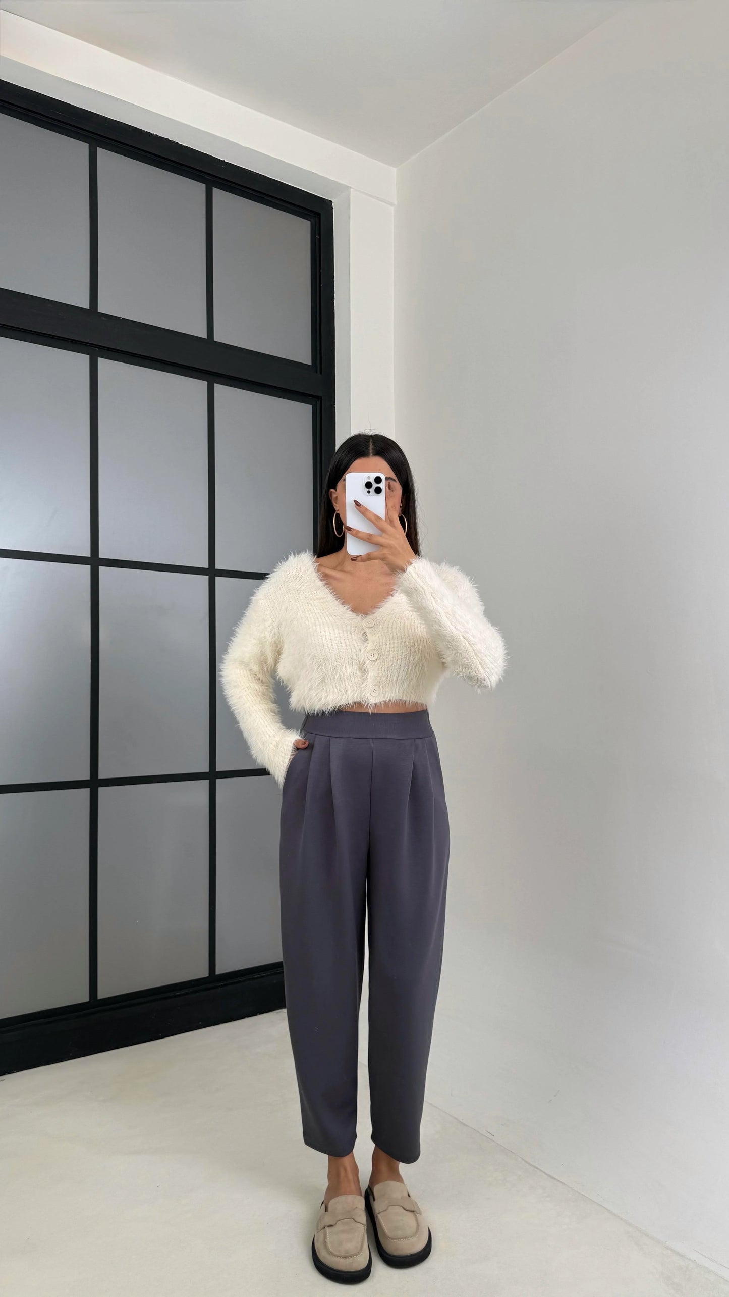 1.sınıf Kalite Oysh Modal Kumaş Beli Lastikli Yüksek Bel Harem Pantolon ( Geniş Kalıp )