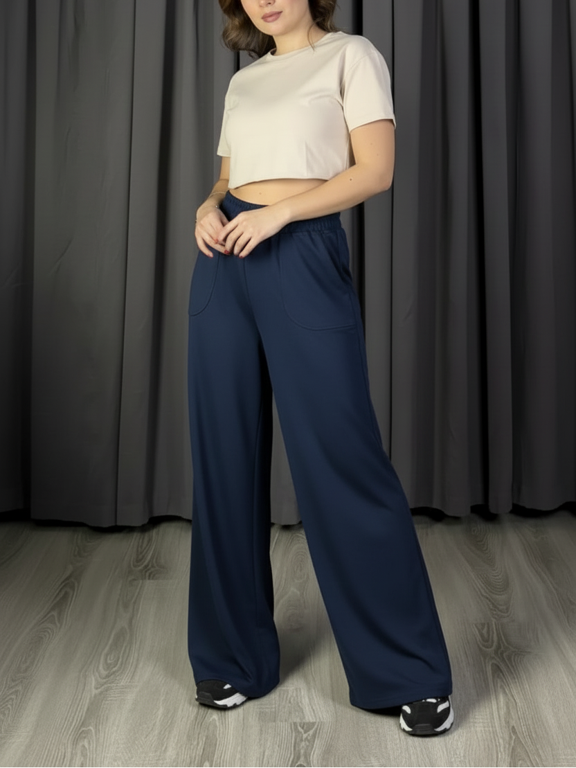 Oysho Modal Kumaş Bol Paça Yüksek Bel Palazzo Pantolon