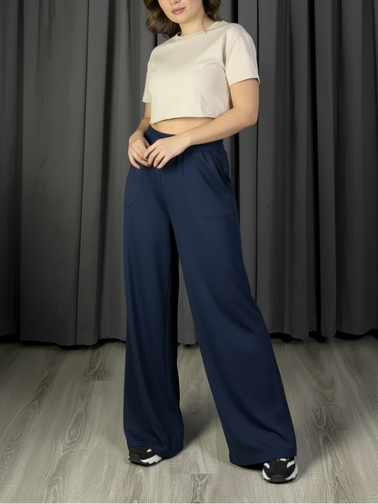 Oysho Modal Kumaş Bol Paça Yüksek Bel Palazzo Pantolon