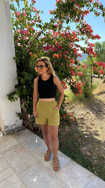 Premium Seri  Müslin Kumaş Kısa Şort %100 pamuk