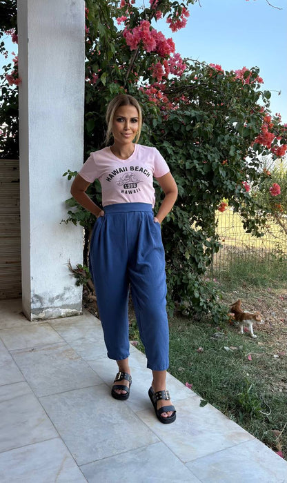 Aerobin  Kumaş Harem Pantolon (Yazlık Kumaş) (GENİŞ KALIP ) Tril Trill Diz Yapmaz Ütü İstemez