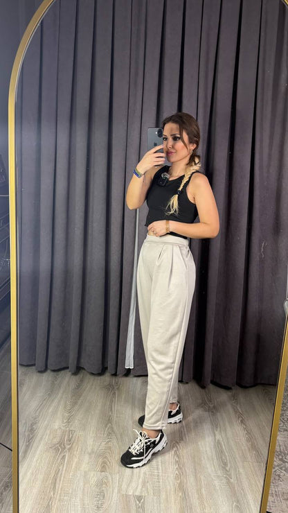 Yazlık Oysho Modal Kumaş Beli Lastikli Yüksek Bel Harem Pantolon ( Geniş Kalıp )