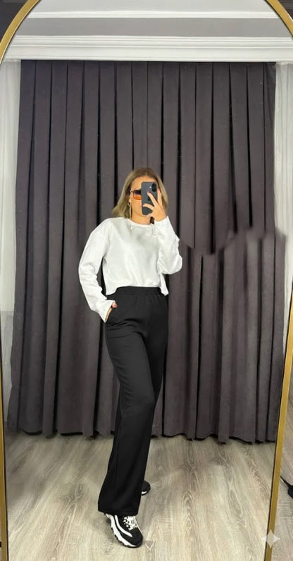 Premium Kalite Oysho Modal Kumaş Likralı Esnek Boru Paça